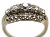 Edwardian Platinum & Diamond Three Row Ring