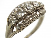 Edwardian Platinum & Diamond Three Row Ring