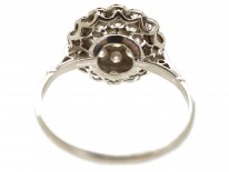 Edwardian Platinum & Diamond Triple Row Cluster Ring