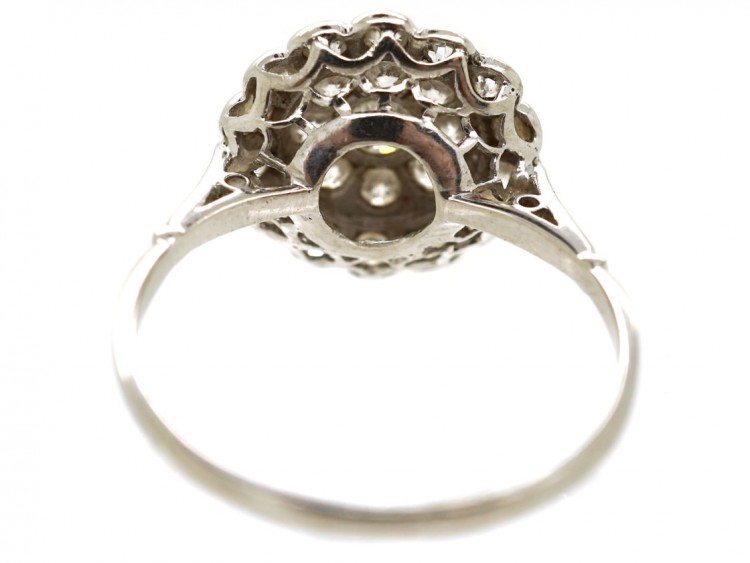 Edwardian Platinum & Diamond Triple Row Cluster Ring