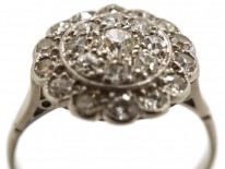 Edwardian Platinum & Diamond Triple Row Cluster Ring
