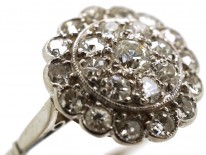 Edwardian Platinum & Diamond Triple Row Cluster Ring