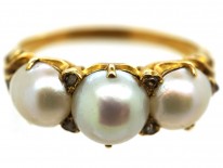 Victorian 18ct Gold & Natural Pearl Ring