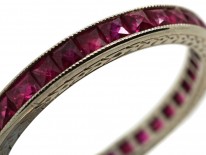Art Deco 18ct White Gold French Cut Ruby Eternity Ring