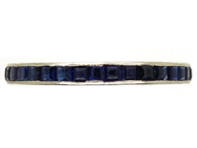 Art Deco 18ct White Gold & Sapphire Eternity Ring