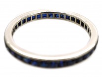 Art Deco 18ct White Gold & Sapphire Eternity Ring