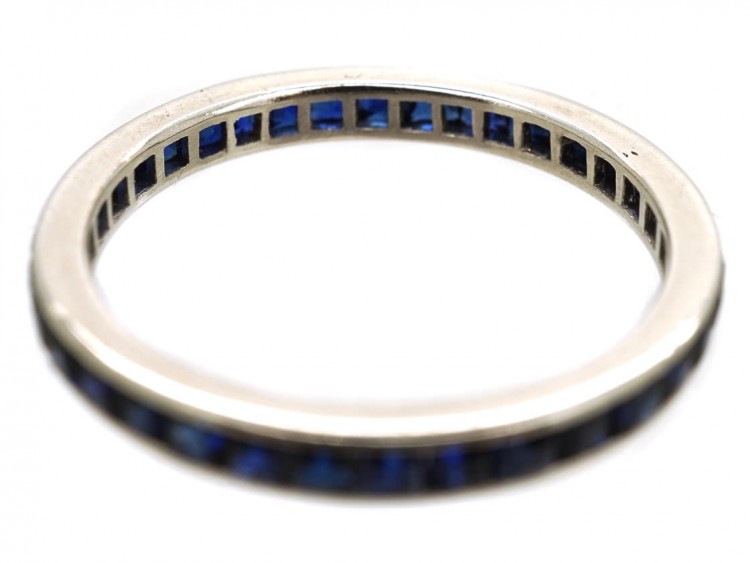 Art Deco 18ct White Gold & Sapphire Eternity Ring