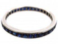 Art Deco 18ct White Gold & Sapphire Eternity Ring