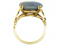 Art Deco 18ct Gold & Black Opal Ring