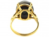Art Deco 18ct Gold & Black Opal Ring