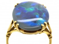 Art Deco 18ct Gold & Black Opal Ring