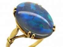 Art Deco 18ct Gold & Black Opal Ring