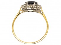 18ct Gold Sapphire & Diamond Oval Cluster Ring