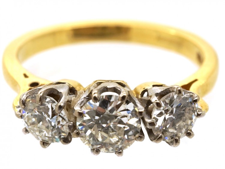 18ct Gold Three Stone Diamond Ring