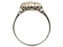French Platinum & Diamond Bombe Cluster Ring