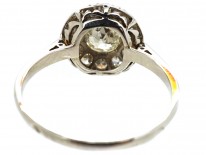 French Platinum & Diamond Bombe Cluster Ring