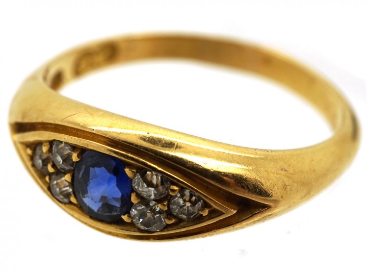 Edwardian 18ct Gold, Sapphire & Diamond Ring