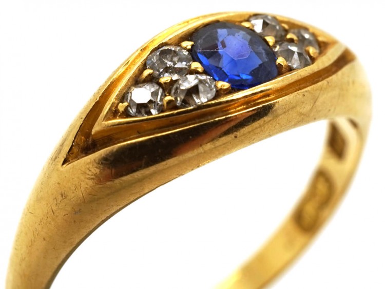 Edwardian 18ct Gold, Sapphire & Diamond Ring
