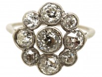 Edwardian Platinum & Diamond Cluster Ring