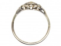 Edwardian 18ct White Gold & Platinum, Diamond Cluster Ring With Diamond Shoulders