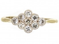 Edwardian 18ct Gold & Platinum Diamond Cluster Ring