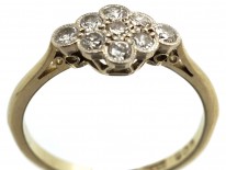 Edwardian 18ct Gold & Platinum Diamond Cluster Ring