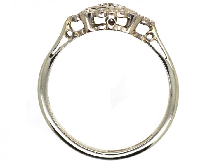 Art Deco 18ct Gold & Platinum Diamond Cluster Ring