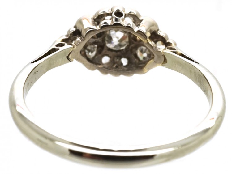 Art Deco 18ct Gold & Platinum Diamond Cluster Ring