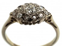 Art Deco 18ct Gold & Platinum Diamond Cluster Ring