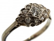 Art Deco 18ct Gold & Platinum Diamond Cluster Ring