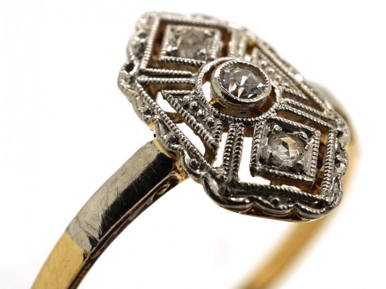 Art Deco 18ct Gold & Diamond Ring
