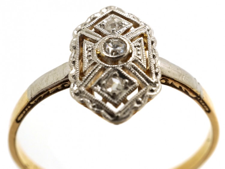 Art Deco 18ct Gold & Diamond Ring