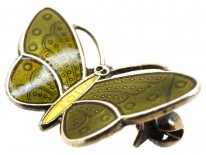 Small Green Enamel Butterfly Brooch