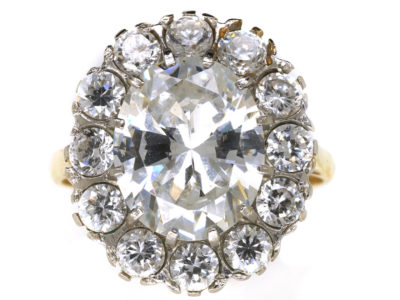 Large Gold & Paste Oval Cluster Ring