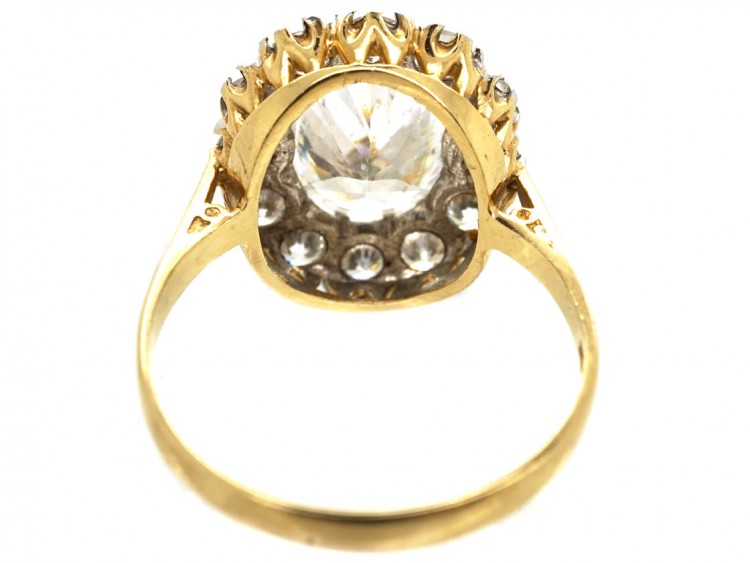 Large Gold & Paste Oval Cluster Ring