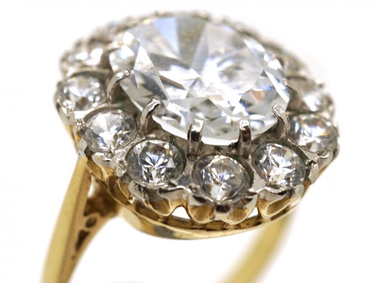 Large Gold & Paste Oval Cluster Ring