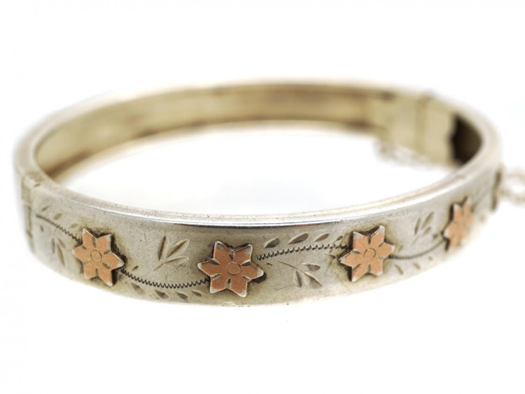 Child's Silver & Gold Overlay French Bangle