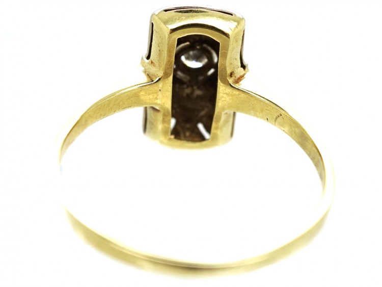 18ct Gold & Platinum Art Deco Rectangular Diamond Ring