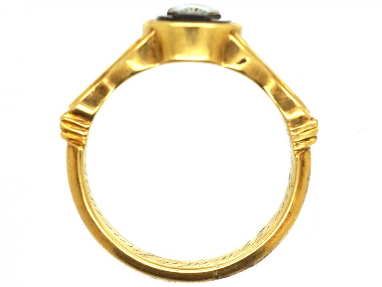 Georgian 18ct Gold Mourning Ring With Hardstone Urn