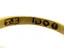 18ct Gold Red & Green Enamel & Diamond Heart Shaped Ring
