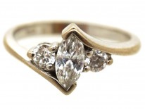 18ct White Gold & Marquise Diamond Ring