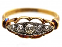 Edwardian 18ct Gold & Five Stone Diamond Ring