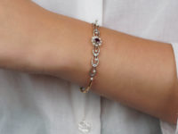Edwardian 18ct Gold & Platinum, Ruby, Diamond & Natural Pearl Bracelet