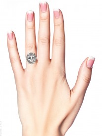 Large Gold & Paste Oval Cluster Ring