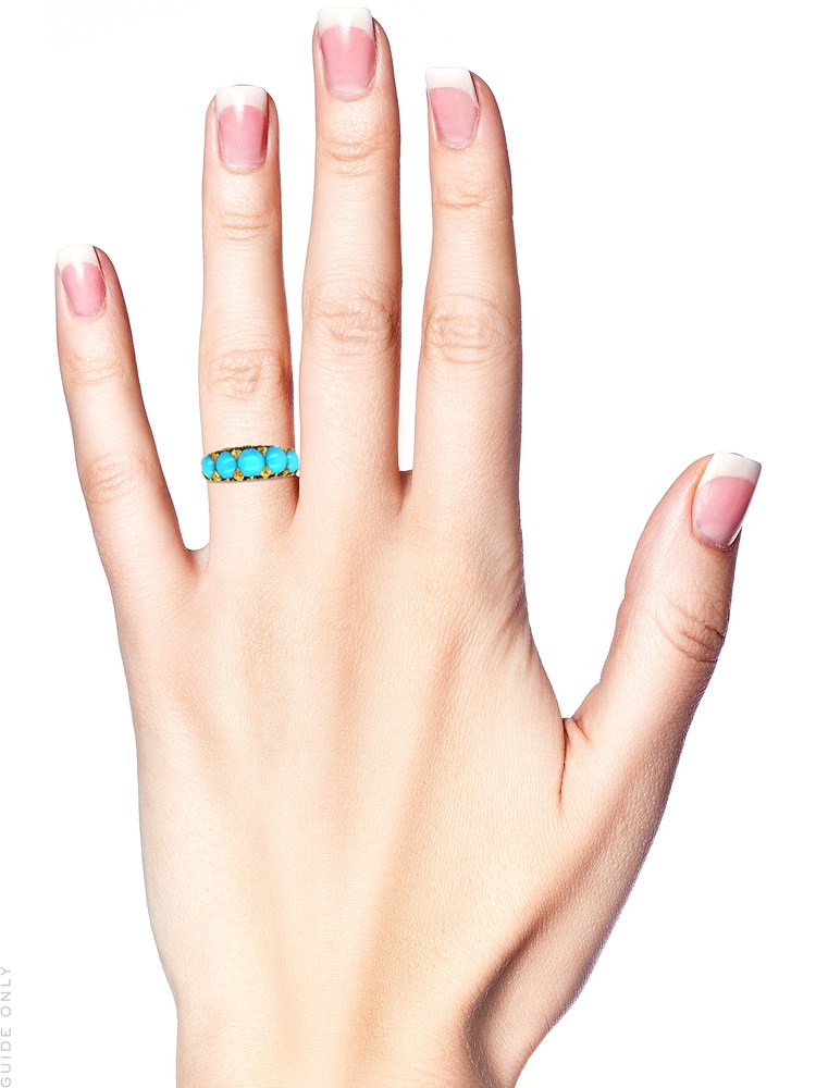 Victorian 18ct Gold Five Stone Turquoise Ring