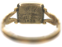 Georgian 9ct Gold & Black Enamel Memorial Ring