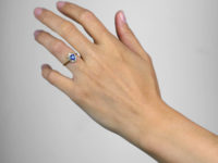 18ct Gold, Diamond & Heart Shaped Ceylon Sapphire Ring