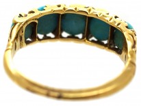Victorian 18ct Gold Five Stone Turquoise Ring