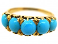 Victorian 18ct Gold Five Stone Turquoise Ring