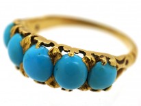 Victorian 18ct Gold Five Stone Turquoise Ring